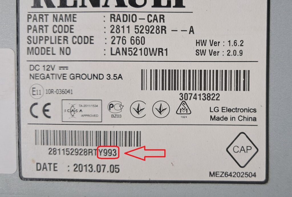 Kod do Radia Renault - obrazek 2