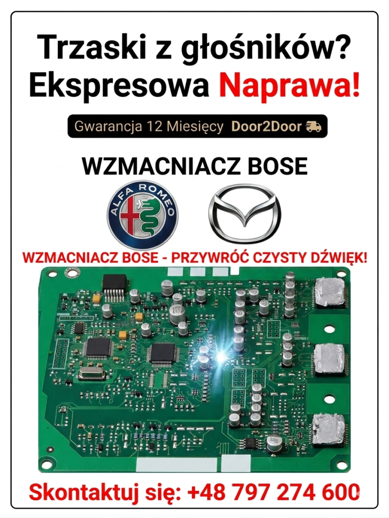 trzaski w głośnikach mazda